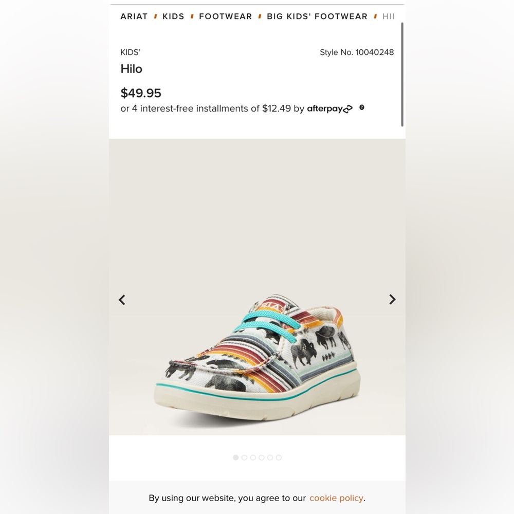Ariat Hilo- bison print- great condition